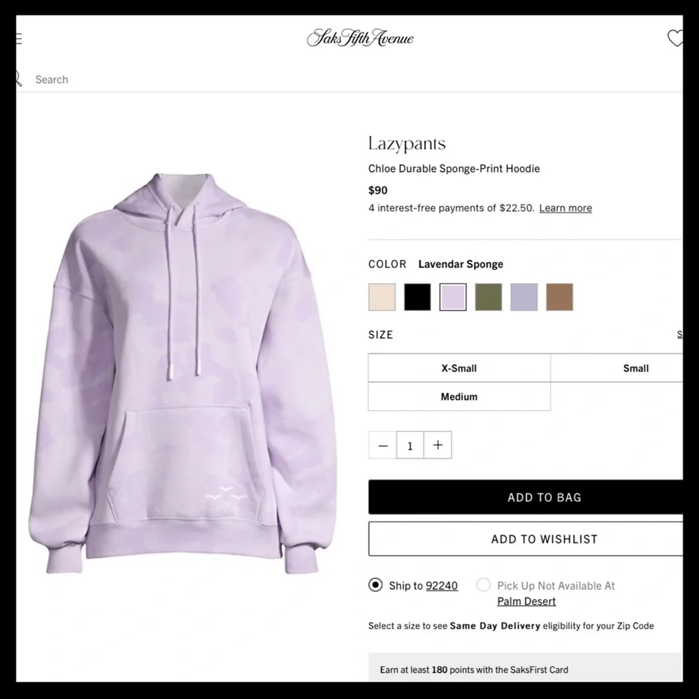 LAZYPANTS The Cooper Hoodie Sweatshirt In Lavender Sponge - Picture 9 of 10
